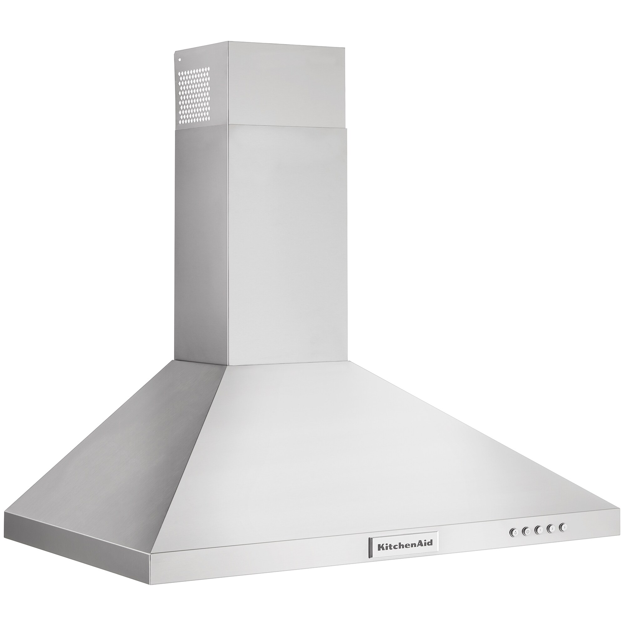 KitchenAid 30 in. Convertible Chimney Style Range Hood with 400 CFM, 3 Fan Speeds & 2 LED Lights - Stainless Steel, , hires