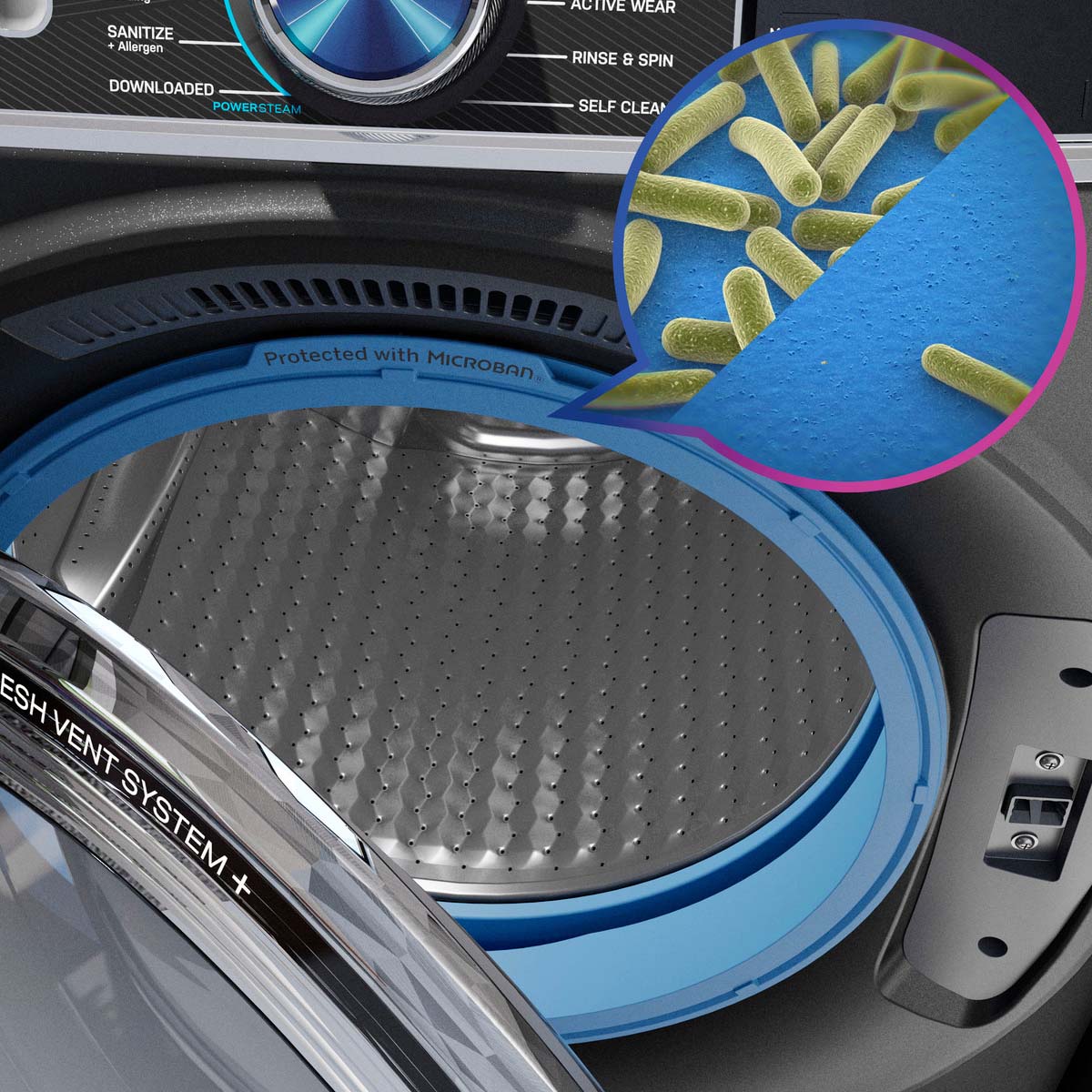 GE Profile 28 in. 5.3 cu. ft. Smart Stackable Front Load Energy Star Washer with UltraFresh Vent System+, Sanitize & Steam Cycle - White, , hires