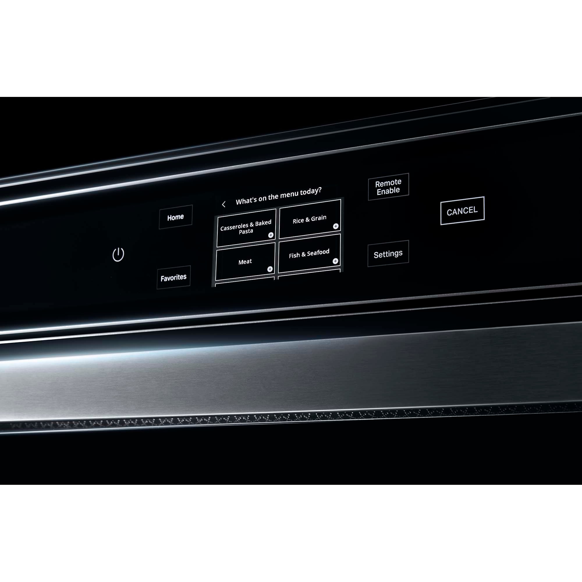 JennAir Noir 24 in. 1.3 cu. ft. Smart Steam Electric Single Wall Oven with True European Convection - Floating Glass Black, , hires