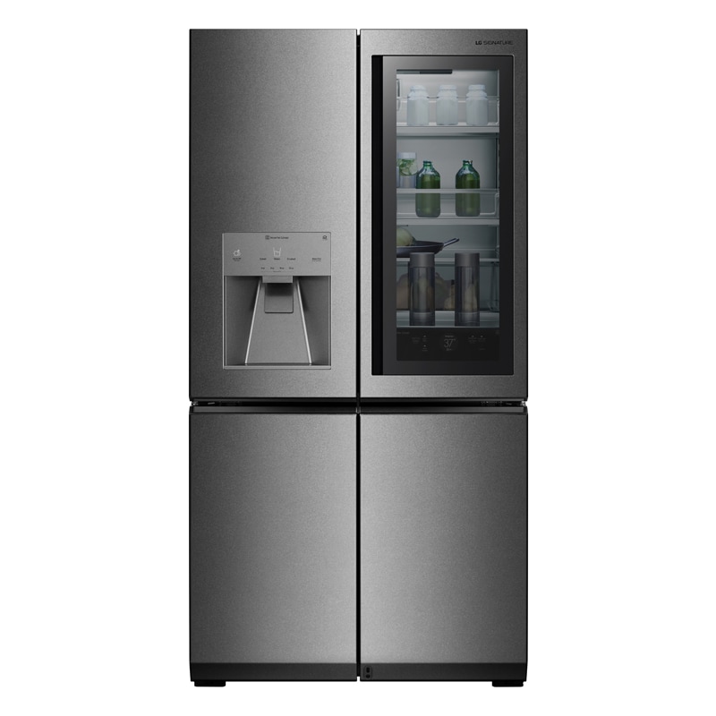 LG Signature InstaView 36 in. 30.8 cu. ft. Smart 4-Door French Door Refrigerator with Ice & Water Dispenser - Textured Steel, , hires
