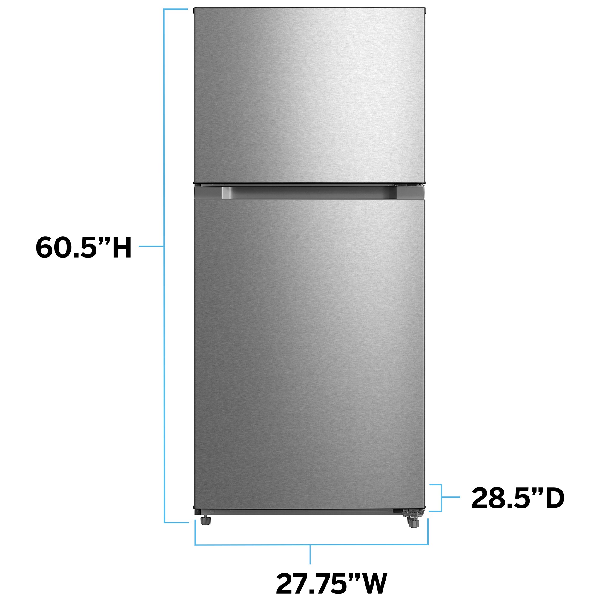 Avanti 28 in. 14.2 cu. ft. Counter Depth Top Freezer Refrigerator - Stainless Steel, Stainless Steel, hires