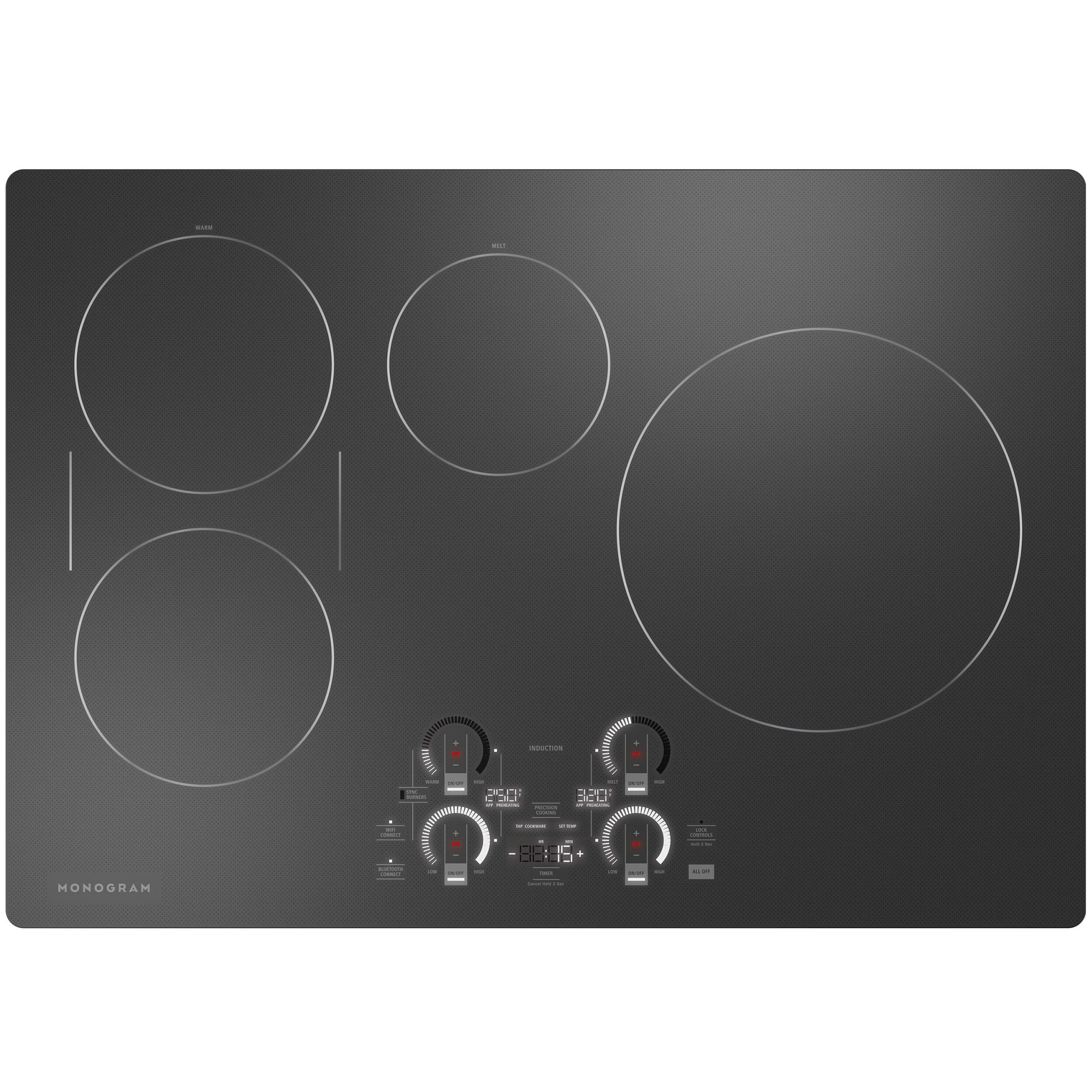 Monogram 30 in. 4-Burner Smart Induction Cooktop with Power Burner - Graphite Black, , hires