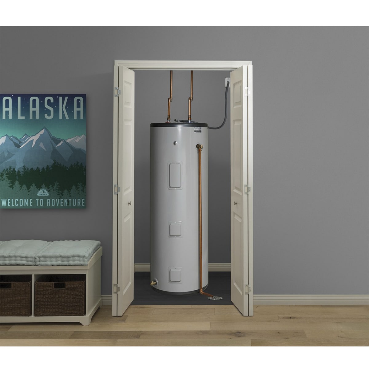 GE Electric 50 Gallon Tall Water Heater with 10-Year Parts Warranty, , hires