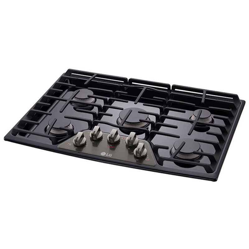 LG 30" Gas Cooktop with 5 Sealed Burners Black Stainless Steel P.C