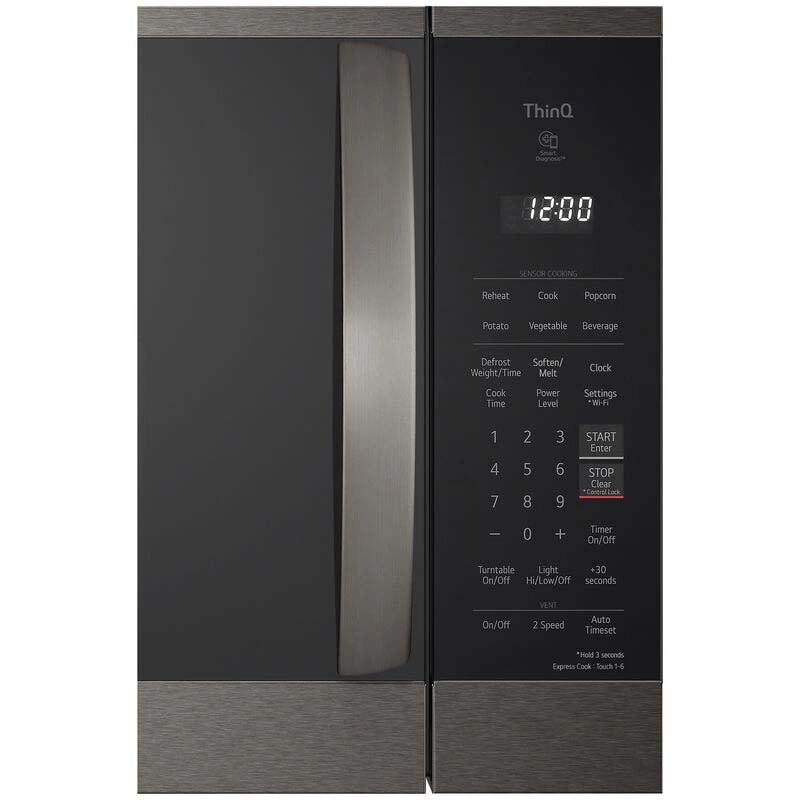 LG 30 in. 1.8 cu. ft. 1000W Smart Over-the-Range Microwave with 300 CFM & Sensor Cooking - PrintProof Black Stainless Steel, , hires