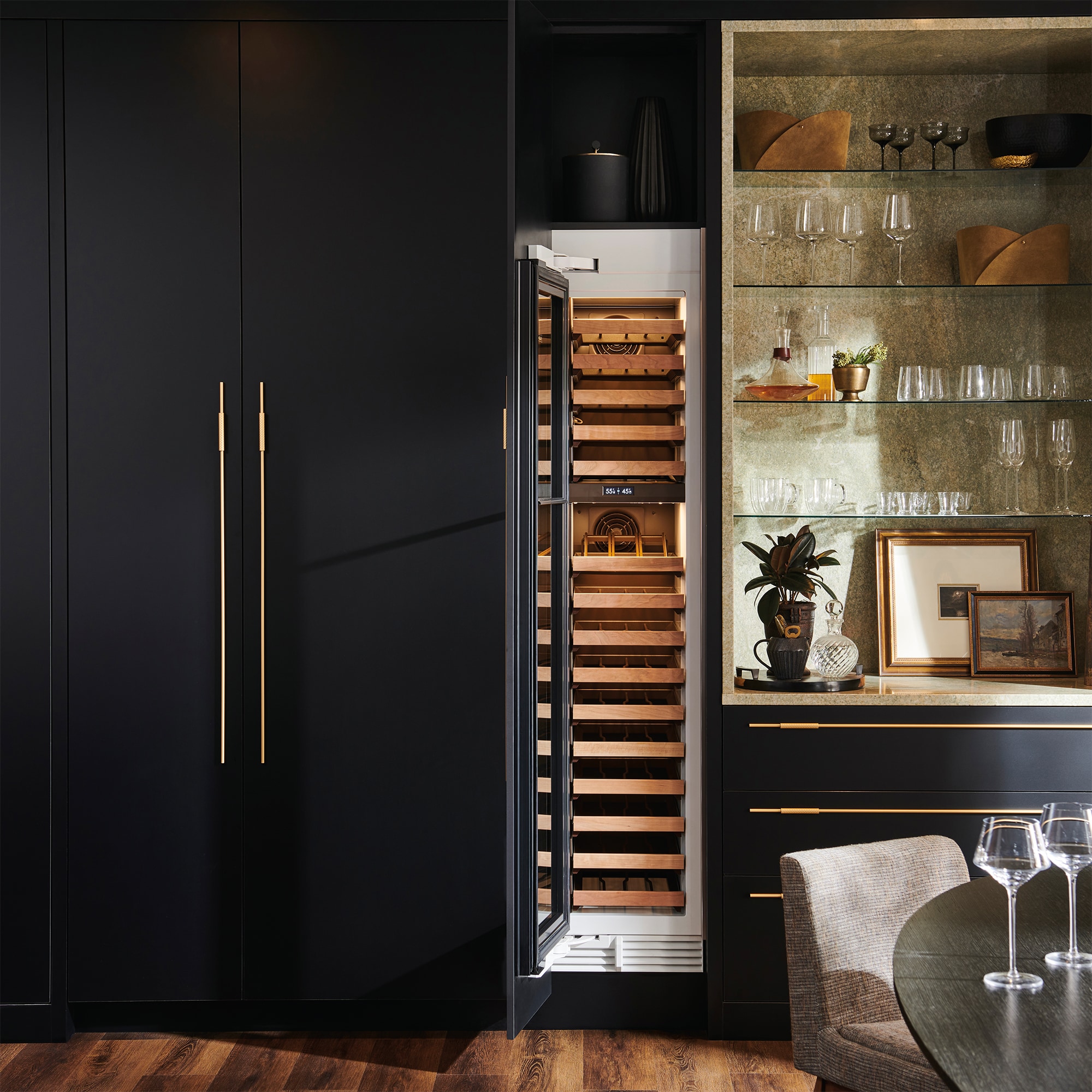 Sub-Zero Designer Series 18 in. Built-in Smart Wine Column Storage with Wood Racks, Dual Temperature Zones & 59 Bottle Capacity - Custom Panel Ready, , hires