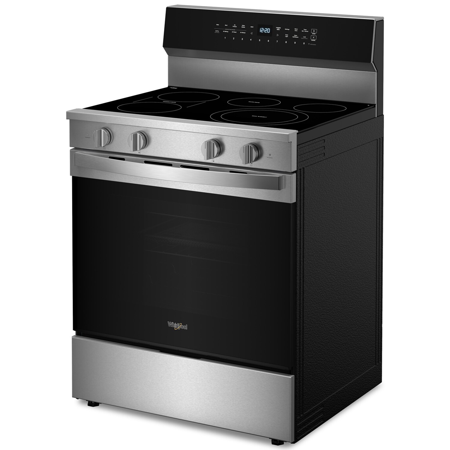 Whirlpool 30 in. 5.3 cu. ft. Smart Air Fry True European Convection Electric Range with Radiant Burners - Fingerprint Resistant Stainless, Fingerprint Resistant Stainless, hires