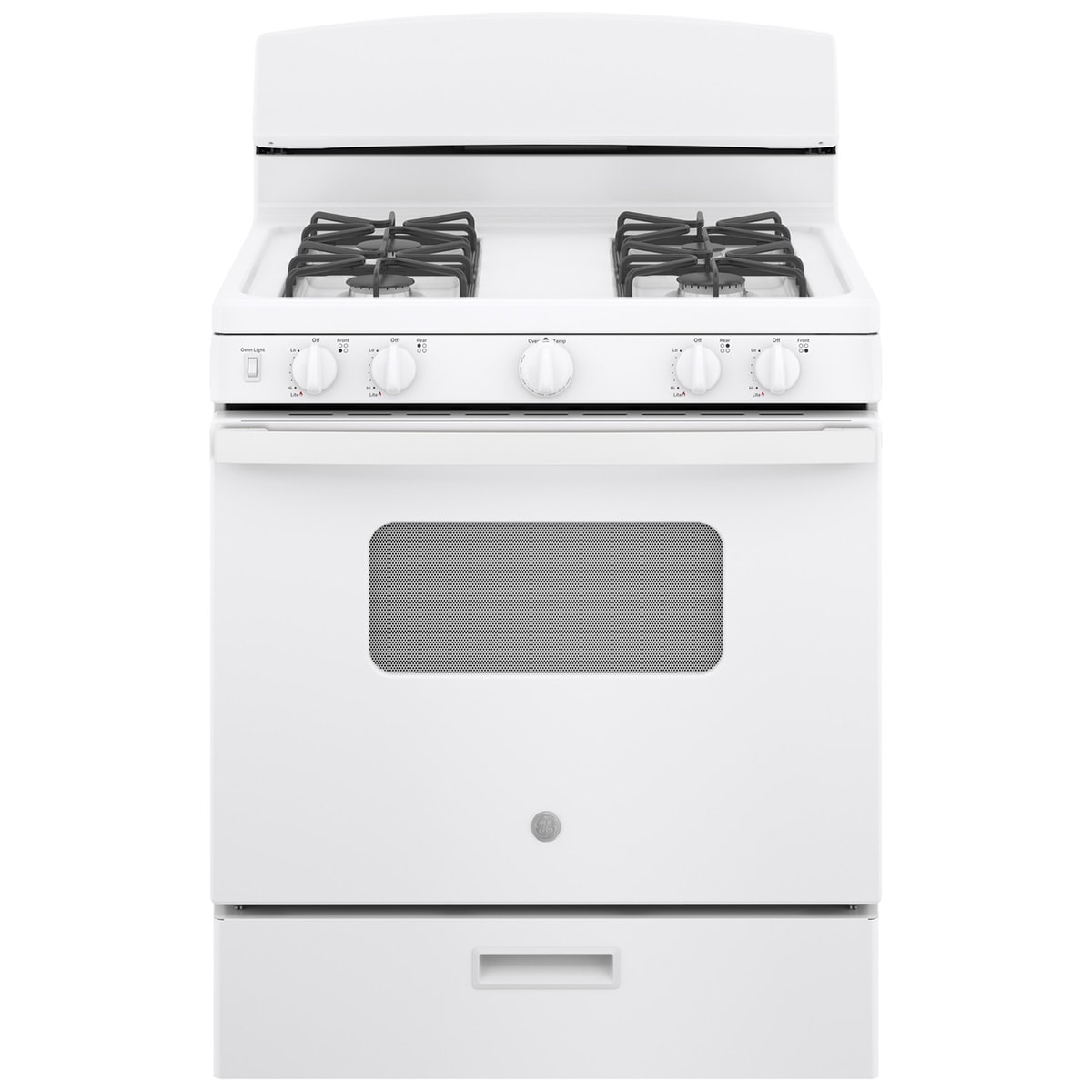 GE 30 in. 4.8 cu. ft. Gas Range with 4 Sealed Burners - White, White, hires