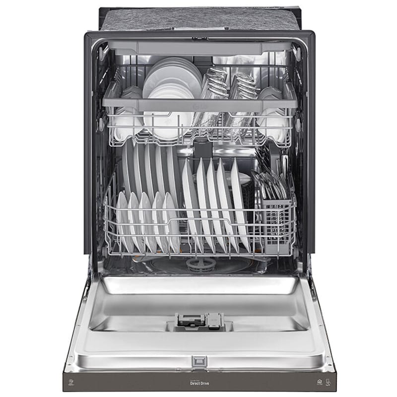 LG 24 in. Front Control Dishwasher with 48 dBa Sound Level, 3rd-Rack, Dynamic Dry & Pocket - Black Stainless, Black Stainless, hires