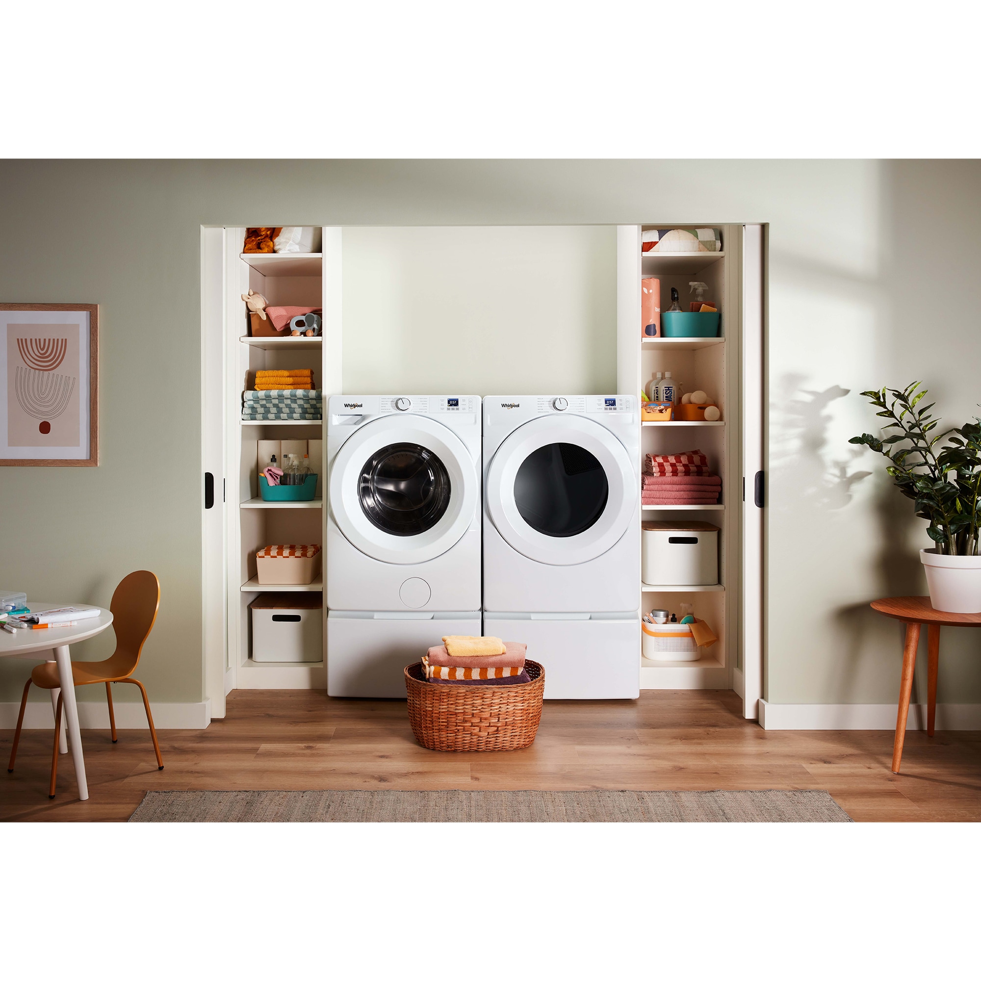 Whirlpool 27 in. 4.5 cu. ft. Stackable Front Load Washer with Tumble Fresh Option & Sanitize with Oxi - White, , hires
