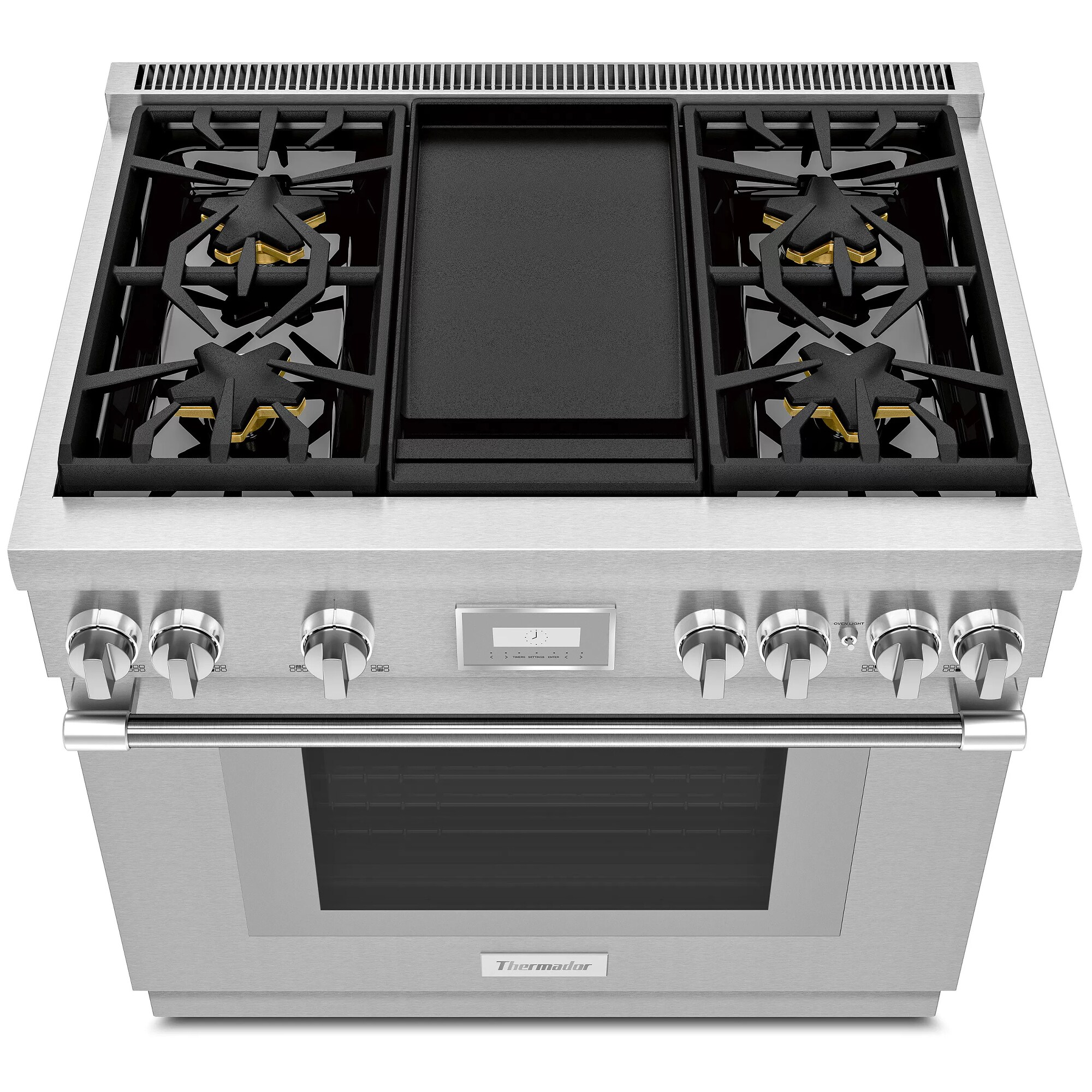 Thermador Pro Harmony Professional Series 36 in. 4.9 cu. ft. Smart True European Convection Dual Fuel Range with 4 Sealed Burners & Griddle - Stainless Steel, , hires