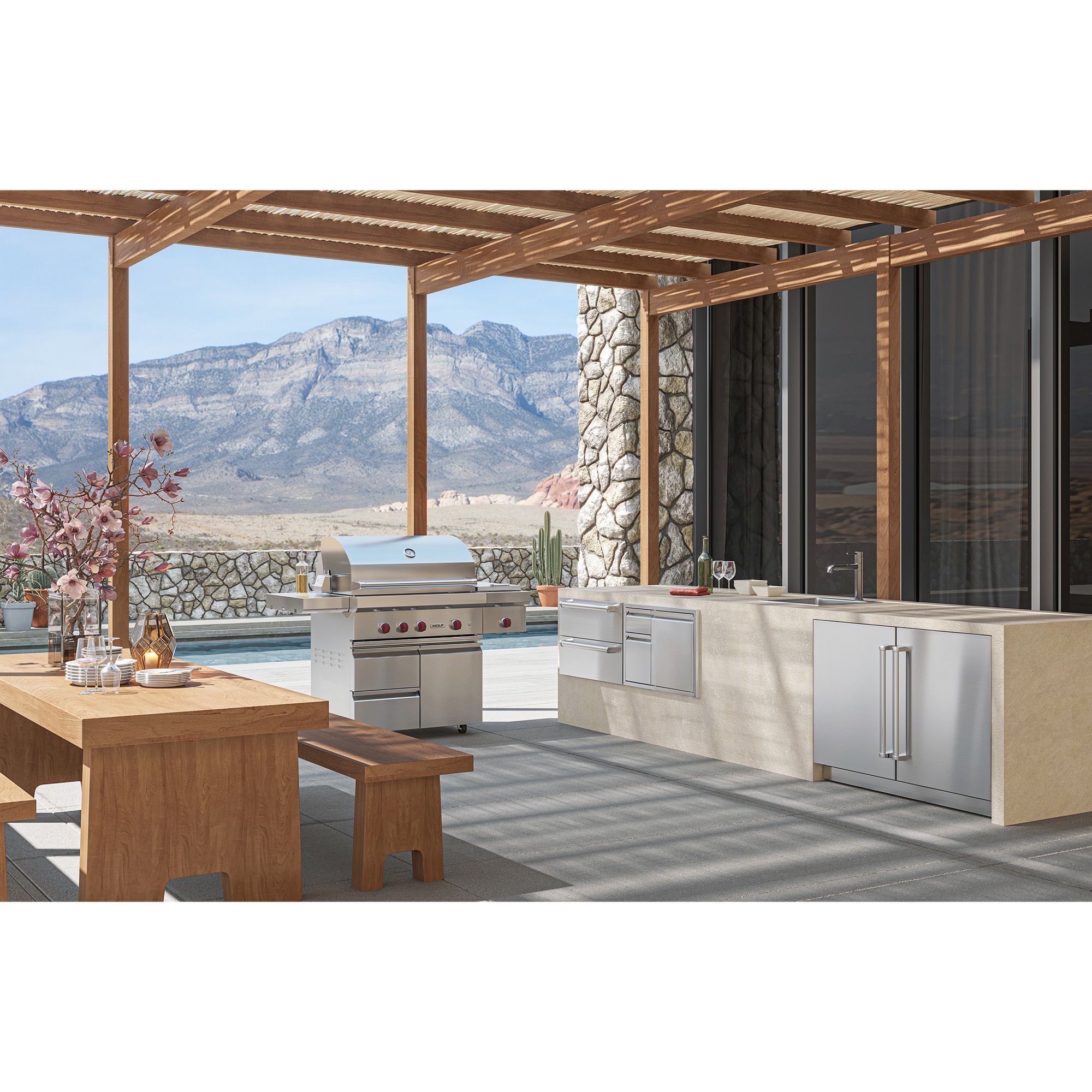 Sub-Zero Designer Series 24 in. Built-In 5.4 cu. ft. Left- Hinged Smart Outdoor Undercounter Refrigerator - Custom Panel Ready, , hires