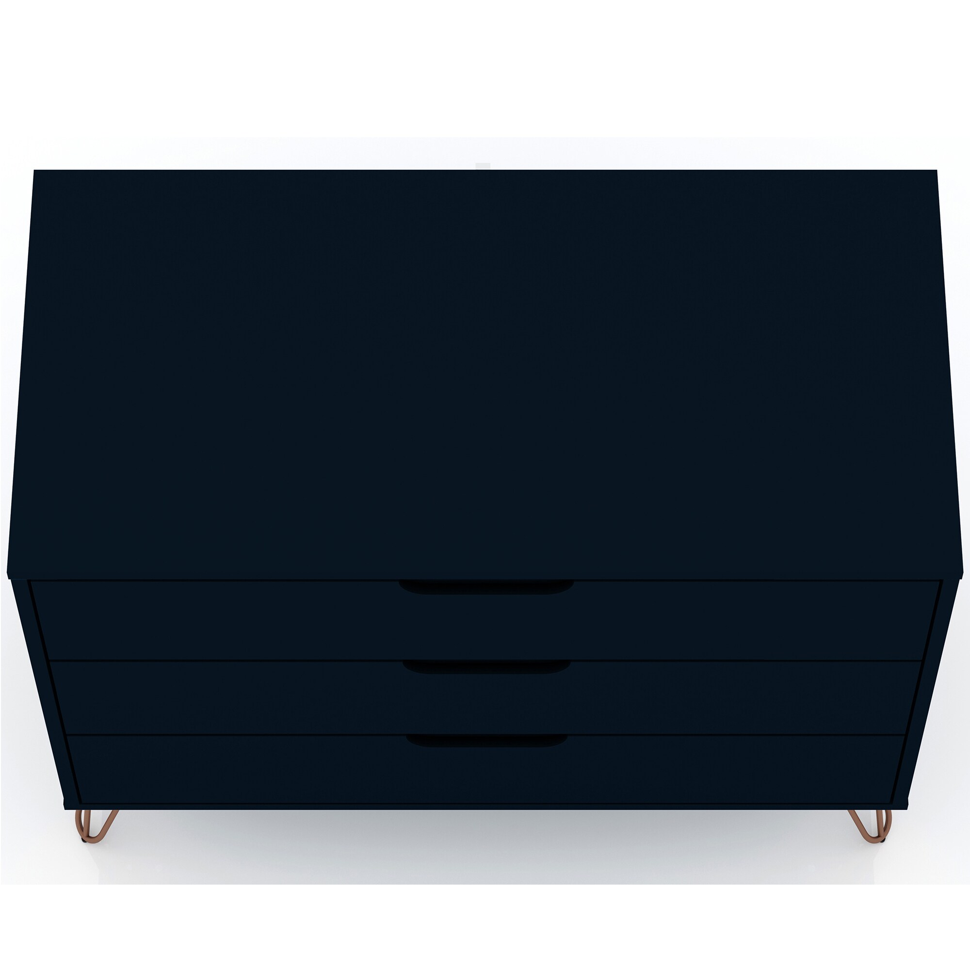 Manhattan Comfort Rockefeller Mid-Century Modern 3-Drawer Dresser - Tatiana Midnight Blue, Midnight Blue, hires