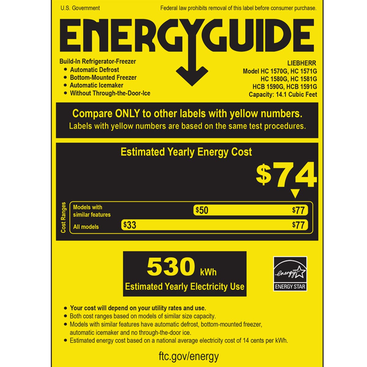 Liebherr 30 in. 14.1 cu. ft. Built-In Counter Depth Bottom Freezer Refrigerator with Ice Maker - Custom Panel Ready, , hires