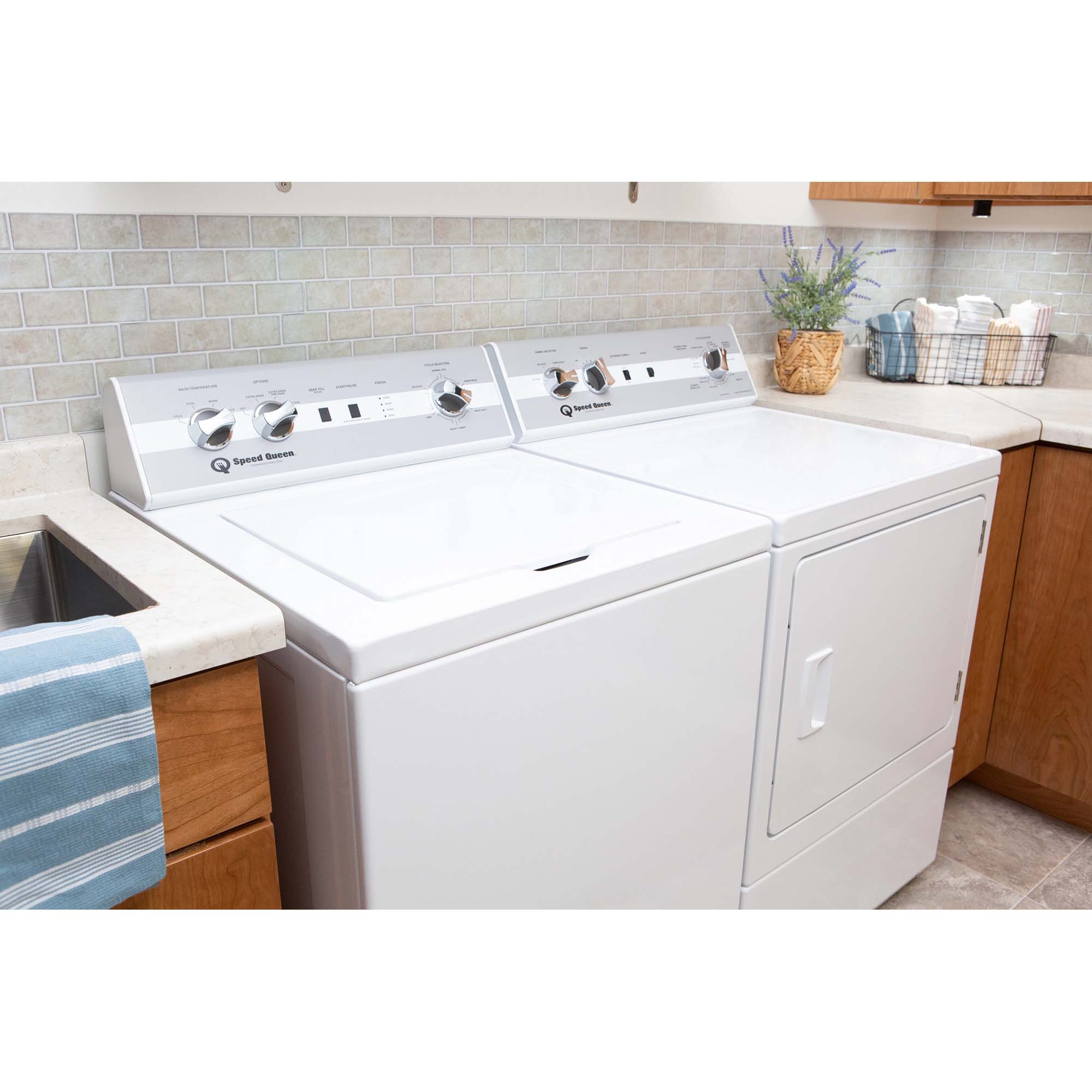 Speed Queen DC5 27 in. 7.0 cu. ft. Gas Dryer with Sanitize Cycle White P.C. Richard & Son