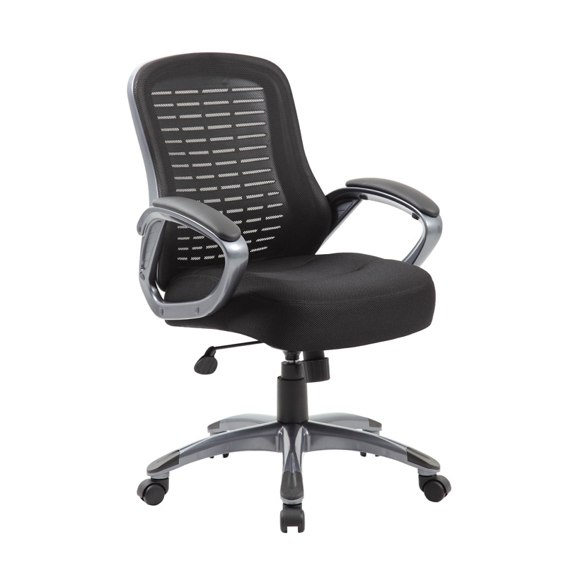 Boss Ribbed High Back Mesh Chair - Black, , hires