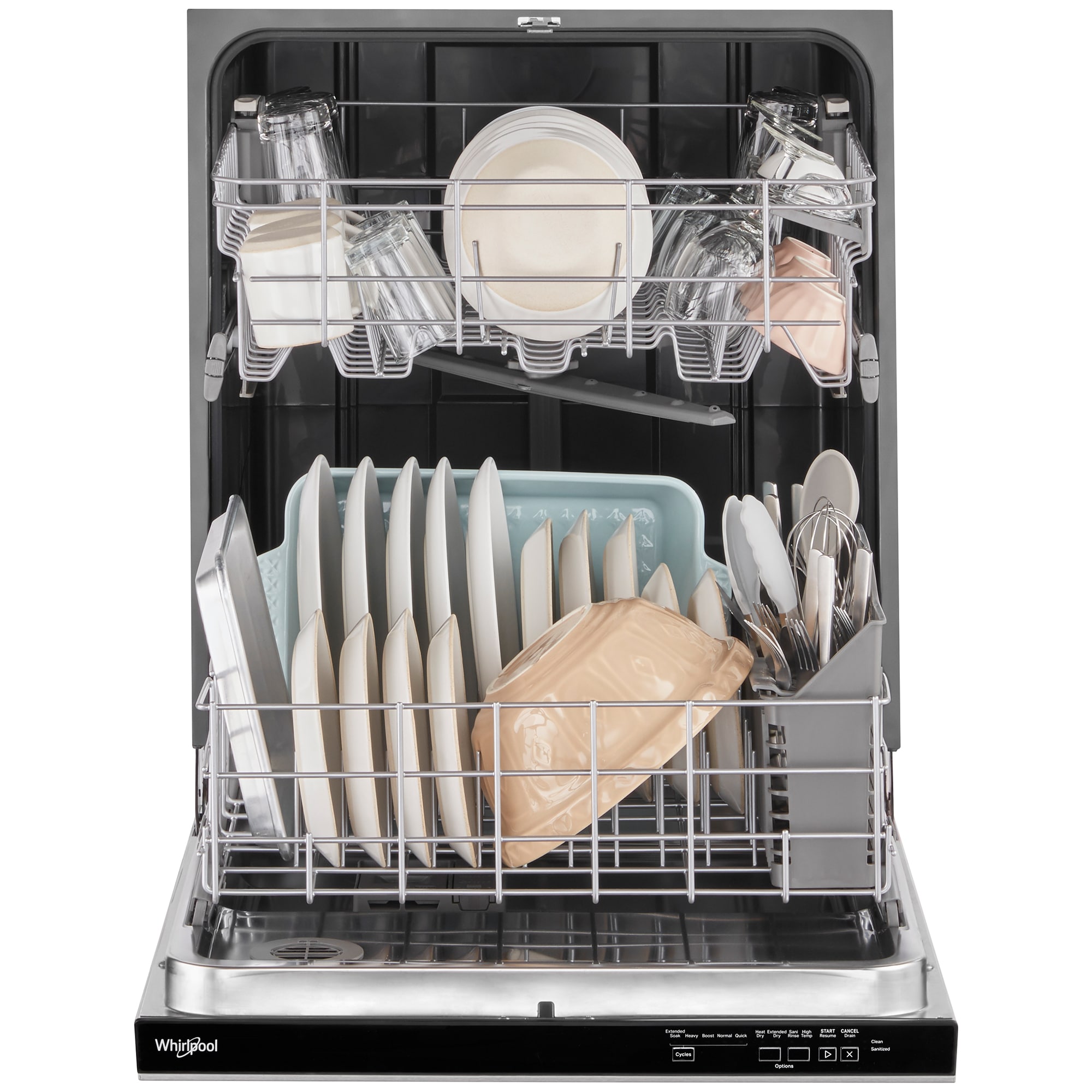 Whirlpool 24 in. Top Control Dishwasher with 55 dBa Sound Level & Pocket - Stainless Steel, Stainless Steel, hires