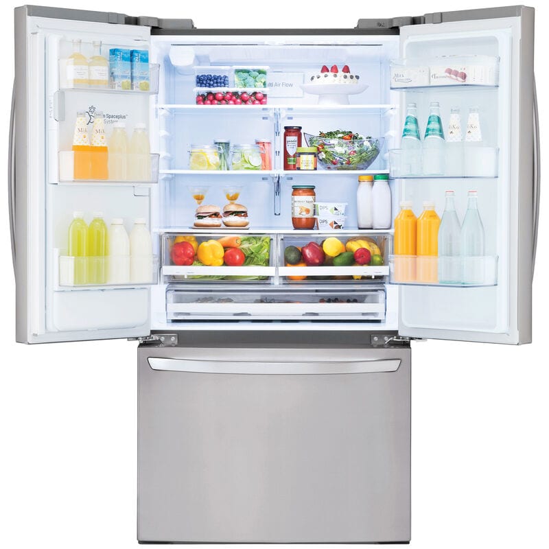 LG 36 in. 27.7 cu. ft. Smart French Door Refrigerator with Ice & Water Dispenser - PrintProof Stainless Steel, PrintProof Stainless Steel, hires