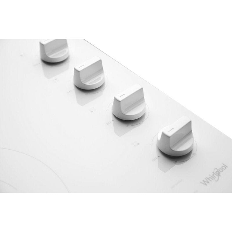 Whirlpool 30 in. 4-Burner Electric Cooktop with Simmer Burner - White, White, hires