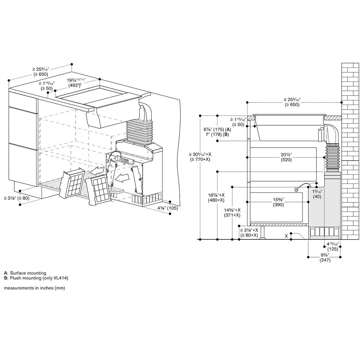Gaggenau 200 Series 6 in. Convertible Downdraft with 3 Fan Speeds - Black, , hires
