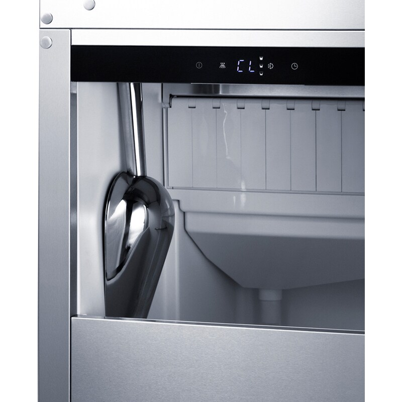 Summit 15 in. Built-In Undercounter Outdoor Commercial-Use Ice Maker with 26 lb. Ice Storage, Auto-Defrost & Digital Control - Stainless Steel, , hires