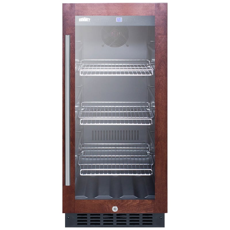 Summit 15 in. Built-In/Freestanding 2.4 cu. ft. Compact Beverage Center with Adjustable Shelves & Digital Control - Glass/Panel-Ready Frame, , hires