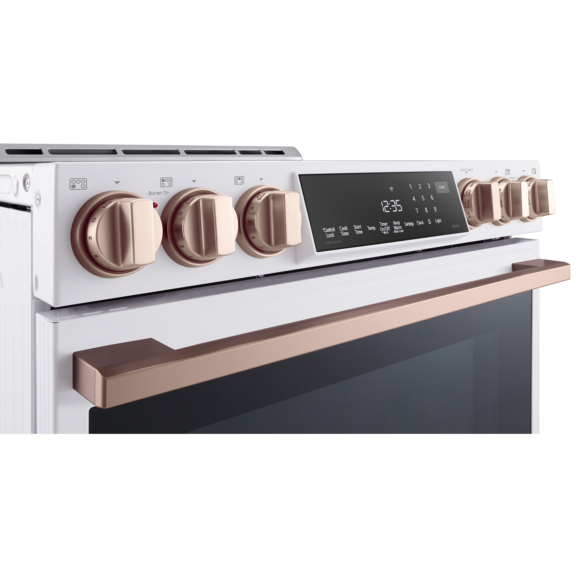 LG Studio 30 in. 6.3 cu. ft. Smart Air Fry True European Convection Slide-In Electric Range with 4 Induction Burners & 1 Radiant Burner - Essence White, , hires