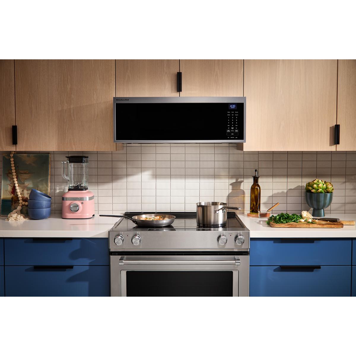 KitchenAid 30 in. 1.1 cu. ft. 1000W Low Profile Smart Over-the-Range Microwave with 600 CFM & Sensor Cooking - Fingerprint Resistant Stainless, , hires