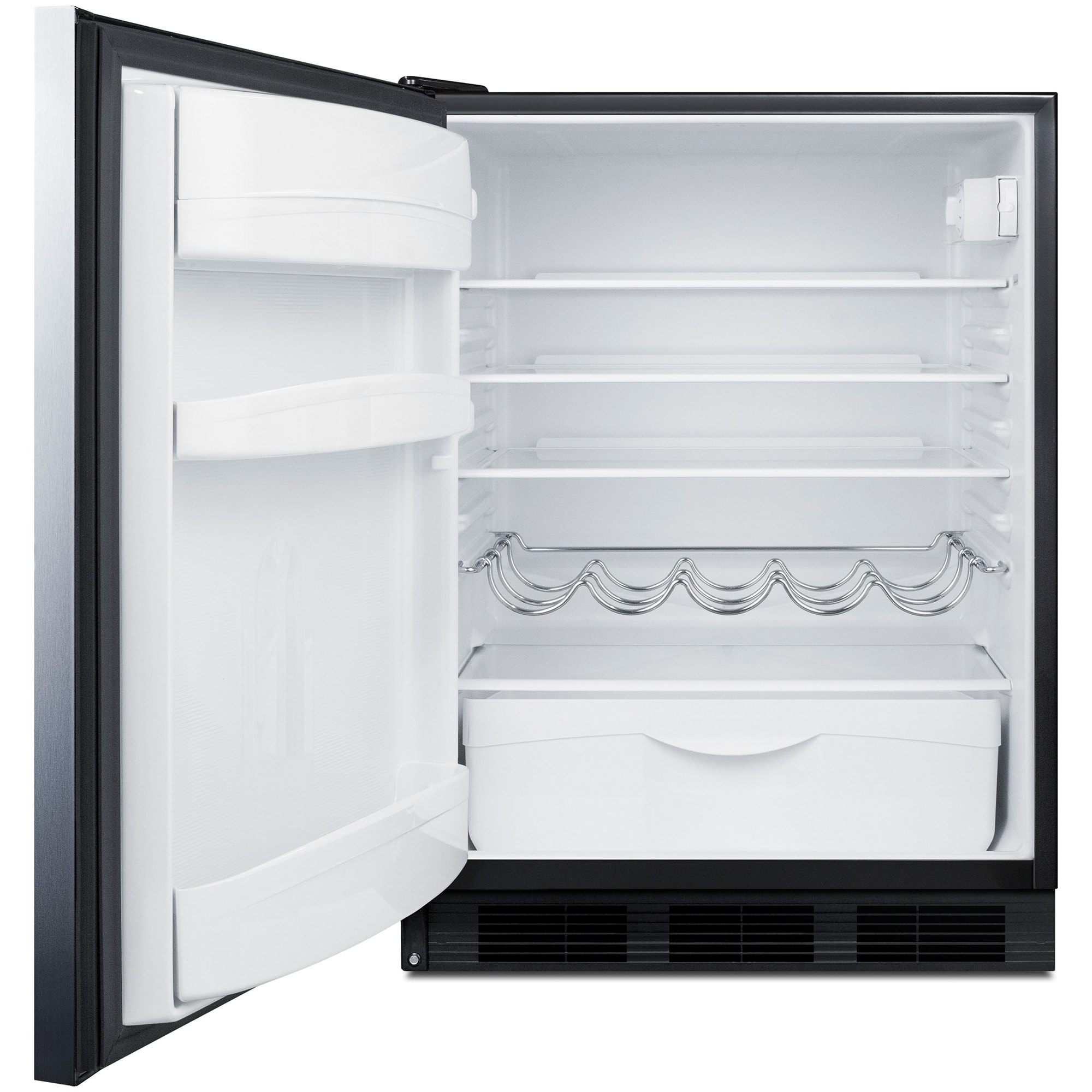Summit 24 in. 5.5 cu. ft. Left-Hinged Undercounter Refrigerator with Horizontal Handle - Stainless Steel, , hires