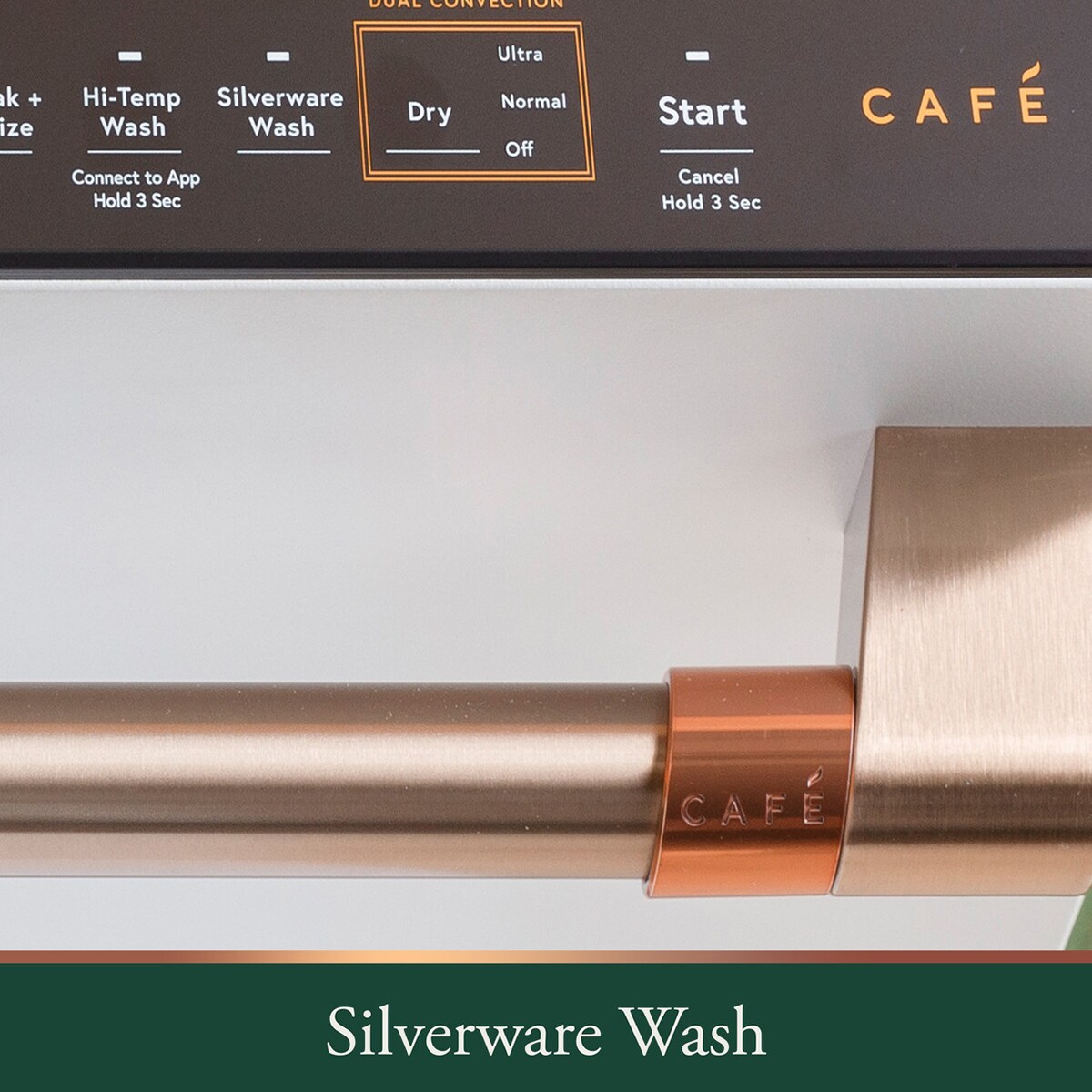 Cafe 24 in. Top Control Flush-Mount Smart Dishwasher with 39 dBa Sound Level, 3rd-Rack & Dual Convection Ultra Dry - Stainless Steel, , hires