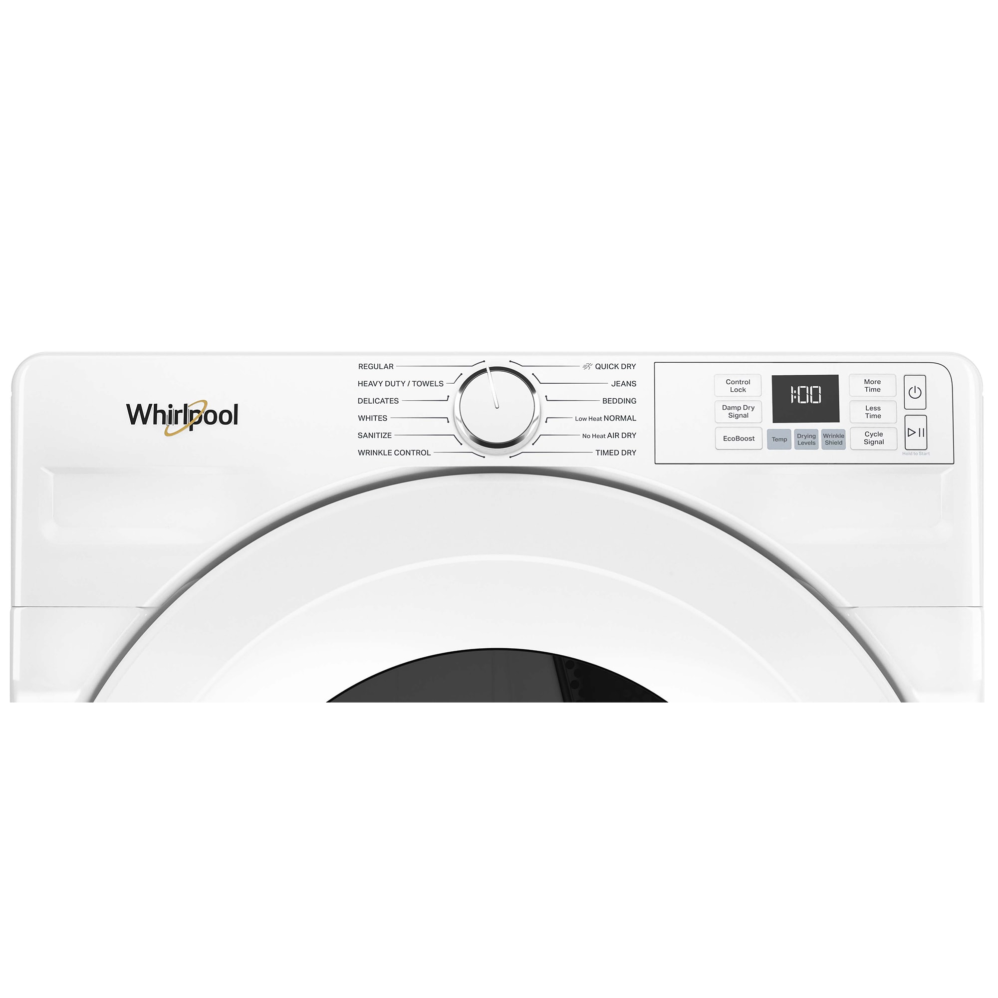 Whirlpool 27 in. 7.4 cu. ft. Stackable Electric Dryer with Quick Dry Cycle & Sanitize Cycle - White, , hires