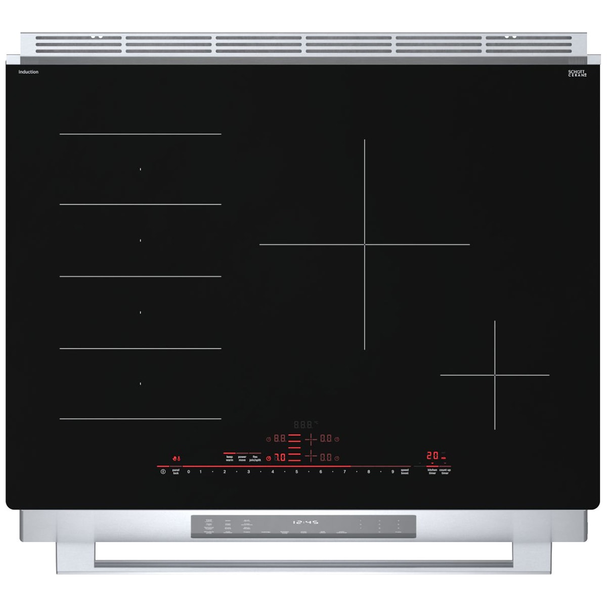 Bosch Benchmark Series 30 in. 4.6 cu. ft. True European Convection Slide-In Electric Range with 4 Induction Burners - Stainless Steel, , hires