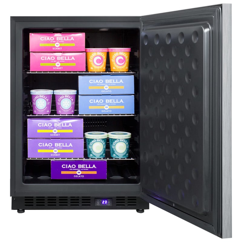 Summit 24 in. 4.7 cu. ft. Built-in Outdoor Frost Free Compact Upright Freezer with Adjustable Shelves - Stainless Steel, , hires