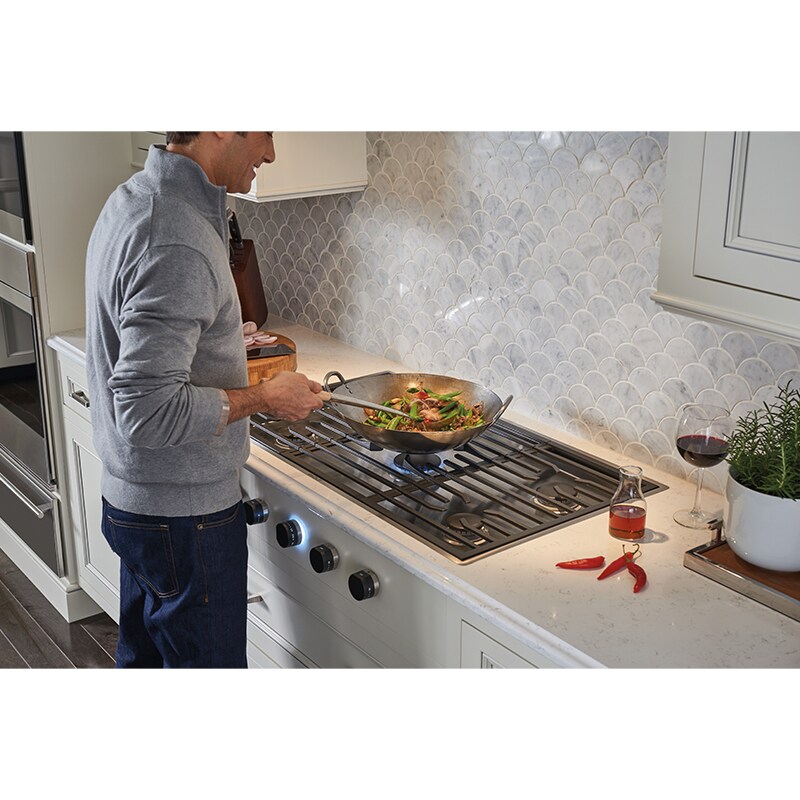 Wolf Contemporary 36 in. 5-Burner Natural Gas Cooktop with Simmer Burner & Power Burner - Stainless Steel, , hires