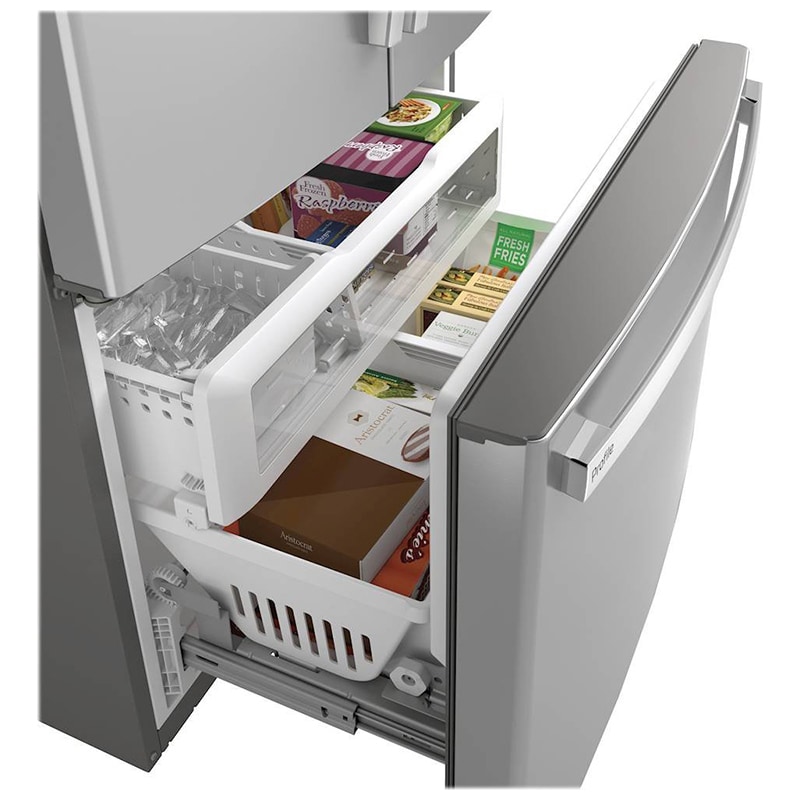 GE Profile 36 in. 23.1 cu. ft. Counter Depth French Door Refrigerator with Internal Water Dispenser - Fingerprint Resistant Stainless, Fingerprint Resistant Stainless, hires