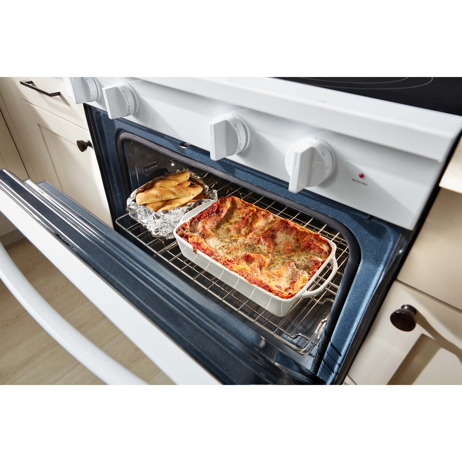 Whirlpool 30 in. 5.3 cu. ft. Smart Air Fry True European Convection Electric Range with Radiant Burners - White, White, hires