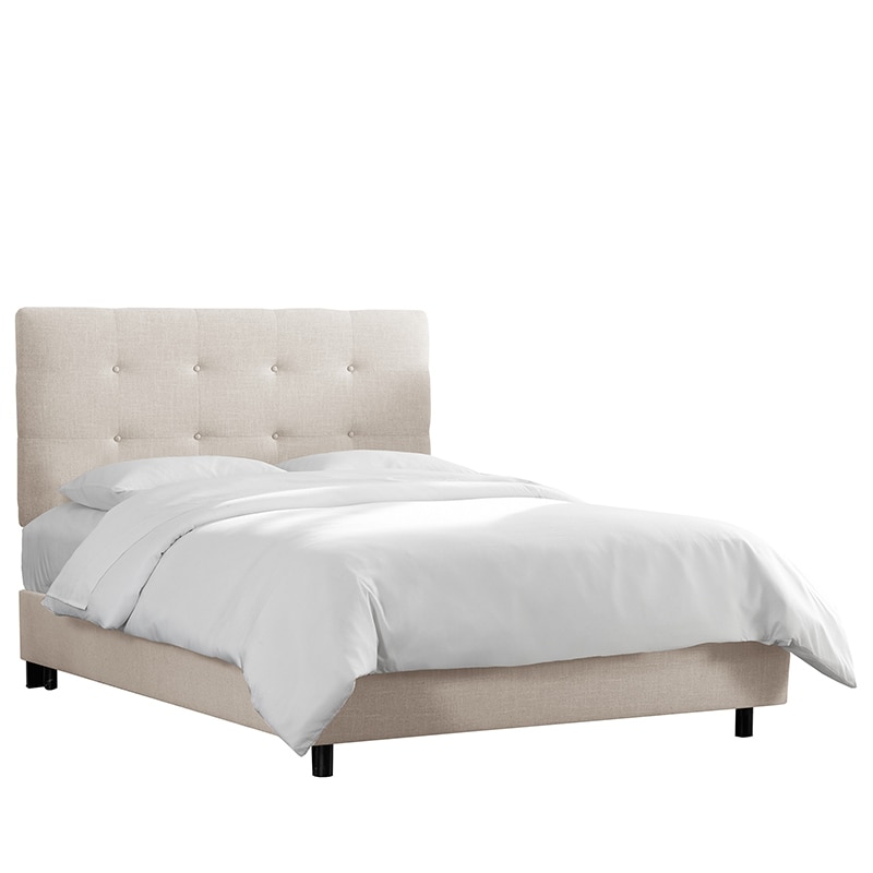 Skyline Furniture Tufted Zuma Upholstered California King Complete Bed - White, White, hires