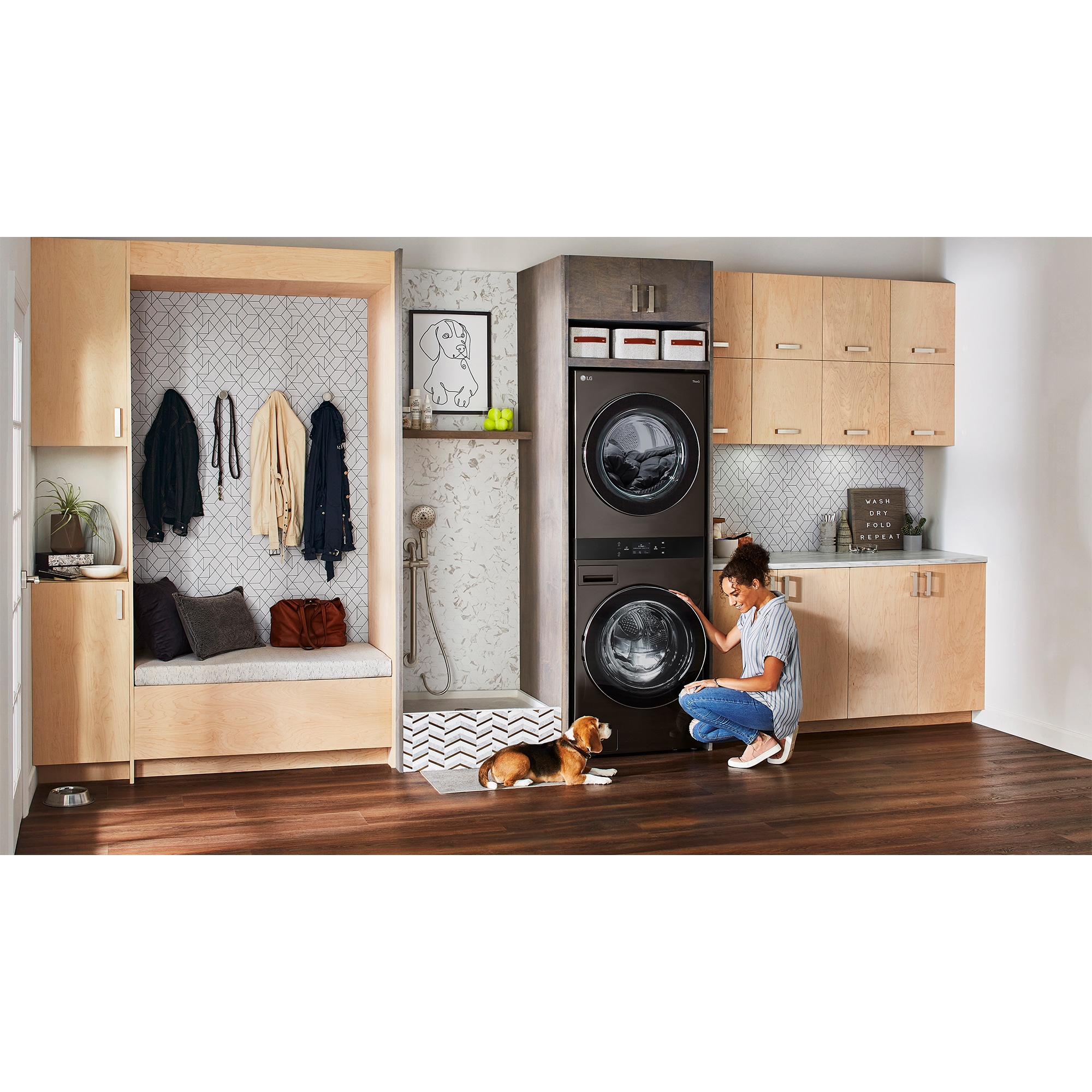 LG 27 in. 5.0 cu. ft. Smart Electric Front Load WashTower with AI