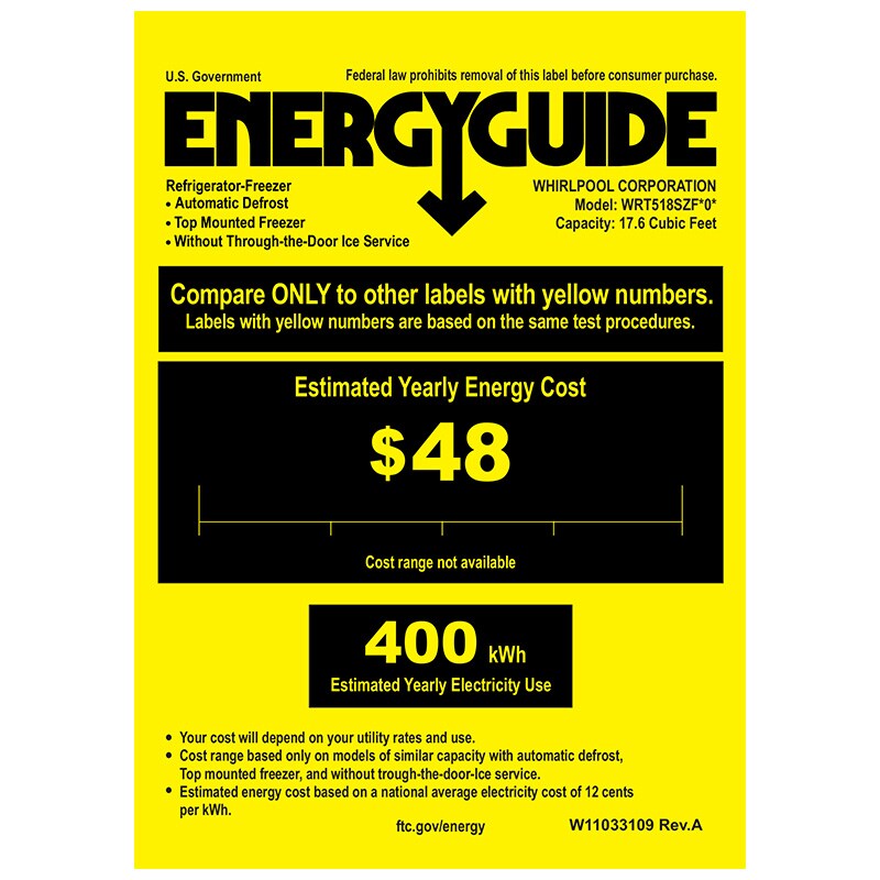 Whirlpool 28 in. 18 cu. ft. Top Freezer Refrigerator - White, White, hires