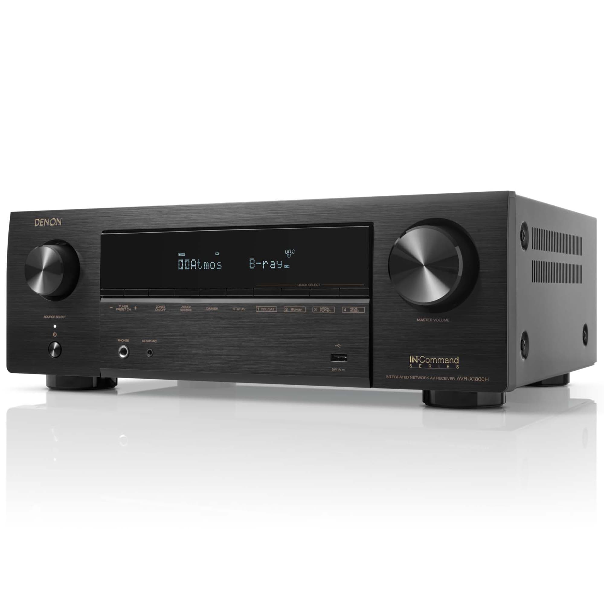 Denon 7.2 Ch. 175W 8K AV Receiver with Built-In HEOS - Black, , hires