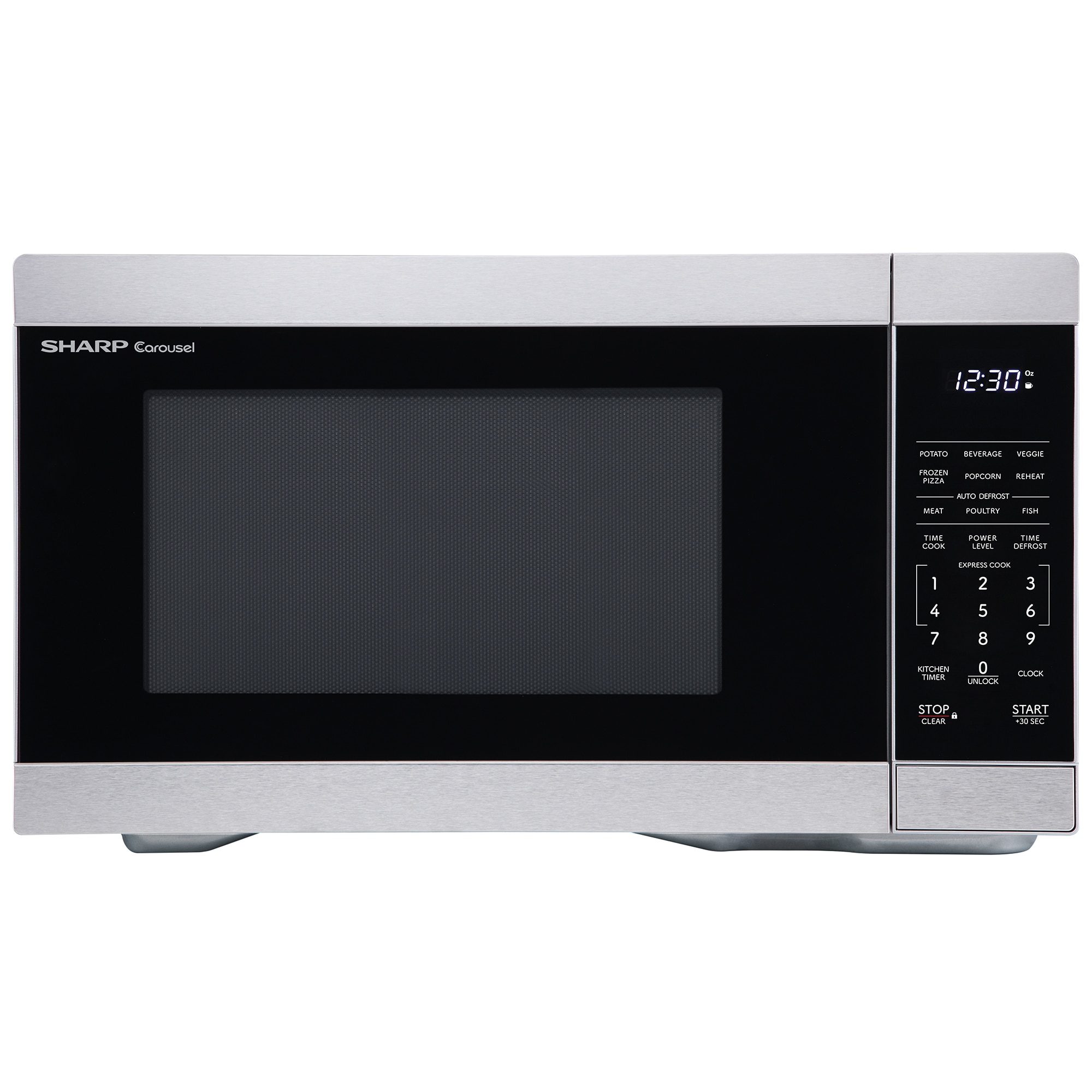 Sharp 21 in. 1.1 cu. ft. 1000W Countertop Microwave - Stainless Steel, , hires