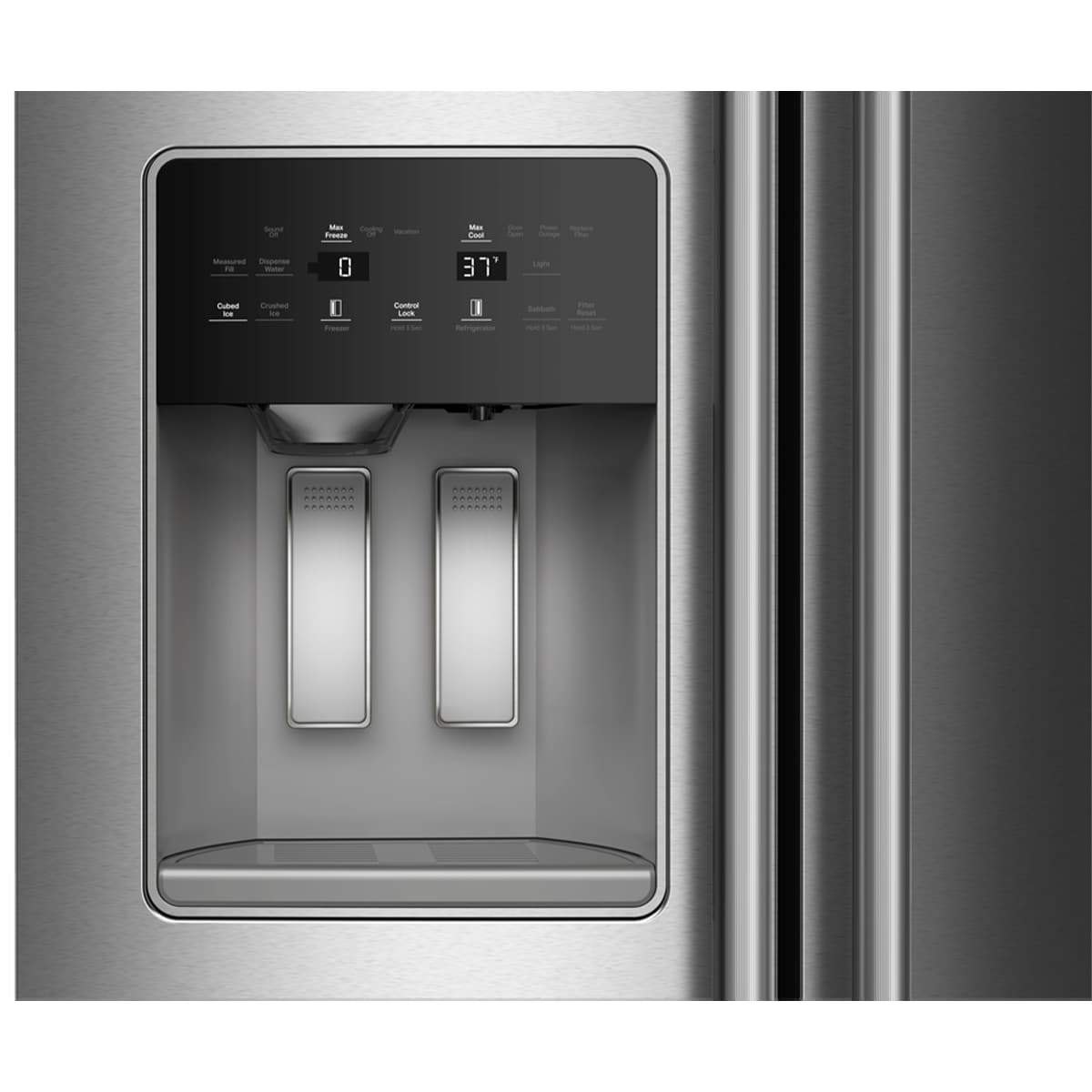 KitchenAid 36 in. 20.8 cu. ft. Counter Depth Side-by-Side Refrigerator with Ice & Water Dispenser - Fingerprint Resistant Stainless Steel, Fingerprint Resistant Stainless, hires