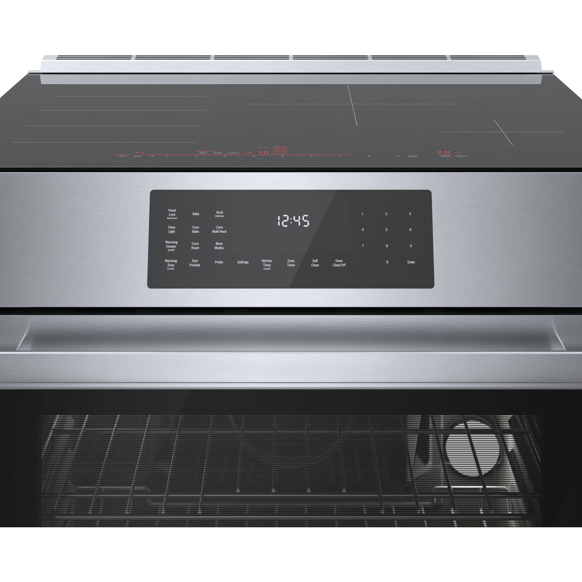 Bosch Benchmark Series 30 in. 4.6 cu. ft. True European Convection Slide-In Electric Range with 4 Induction Burners - Stainless Steel, , hires