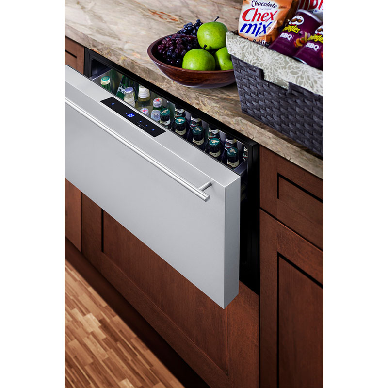 Summit 30 in. 2.5 cu. ft. Single Refrigerator Drawer - Stainless Steel/Panel Ready, , hires