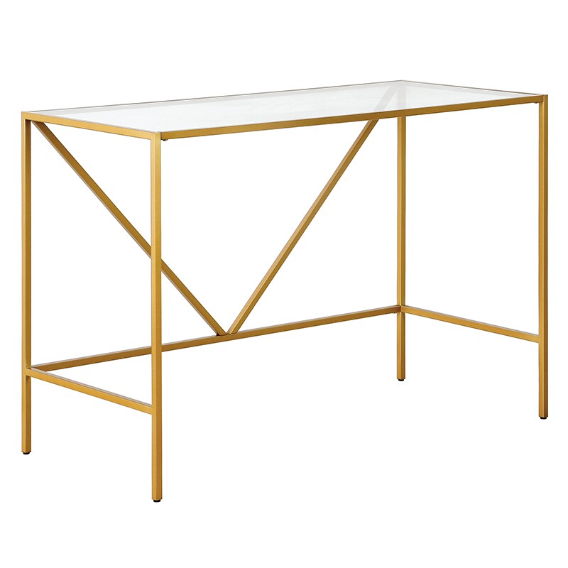 Hudson & Canal Draper Brass Finish Writing Desk (OF0876)