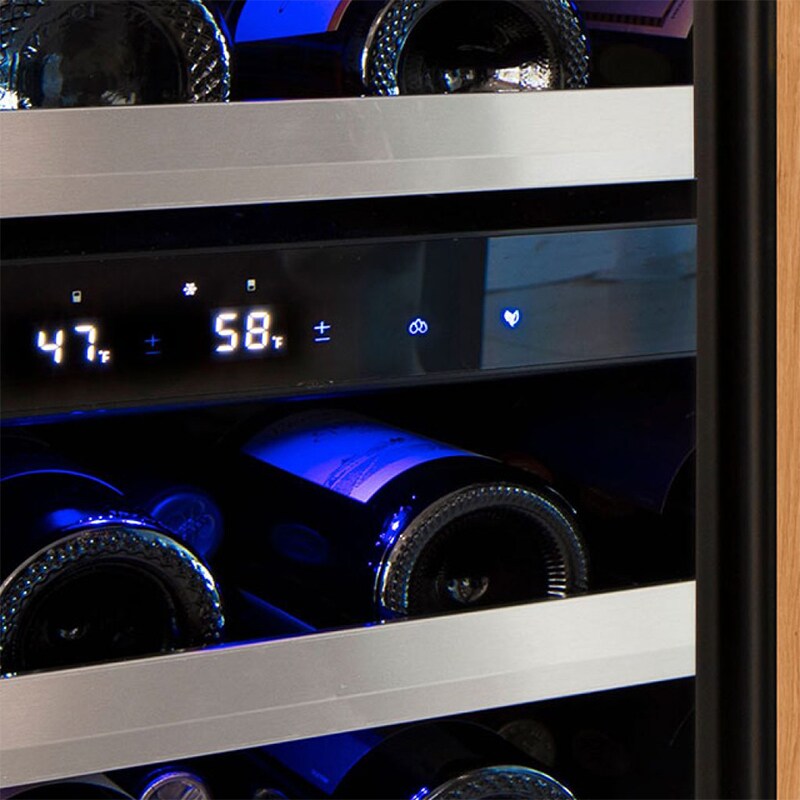 XO 24 in. Undercounter Wine Cooler with Metal Racks, Dual Temperature Zones & 33 Bottle Capacity - Custom Panel Ready, , hires