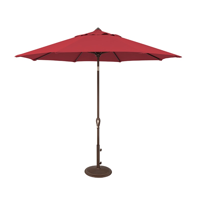 SimplyShade Aruba 9' Octagon Auto Tilt Market Umbrella in Sunbrella Fabric - Jockey Red, Red, hires