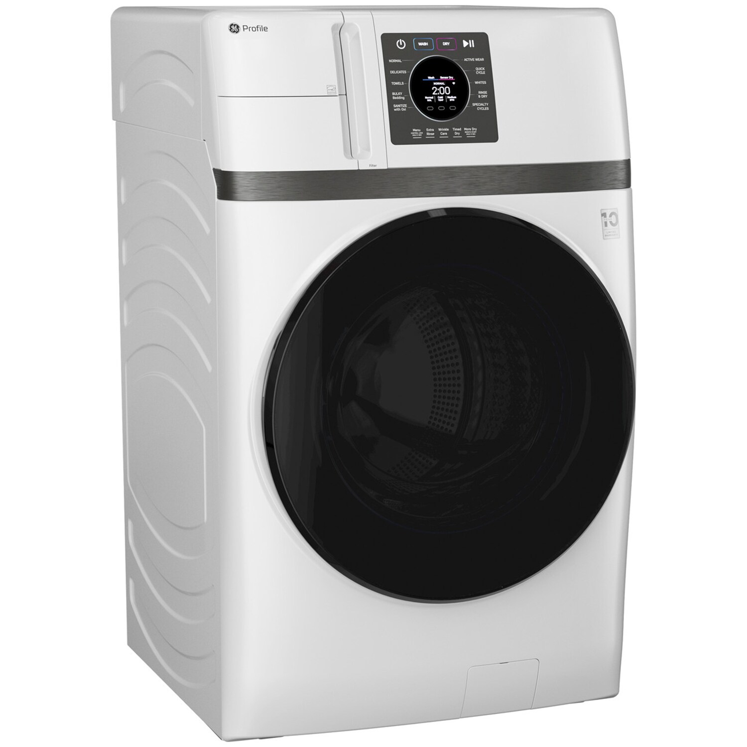 GE Profile 28 in. 4.6 cu. ft. Smart Electric Front Load Ventless All-in-One Combo with Heat Pump, Sensor Dry, Sanitize & Steam Cycle - White, , hires