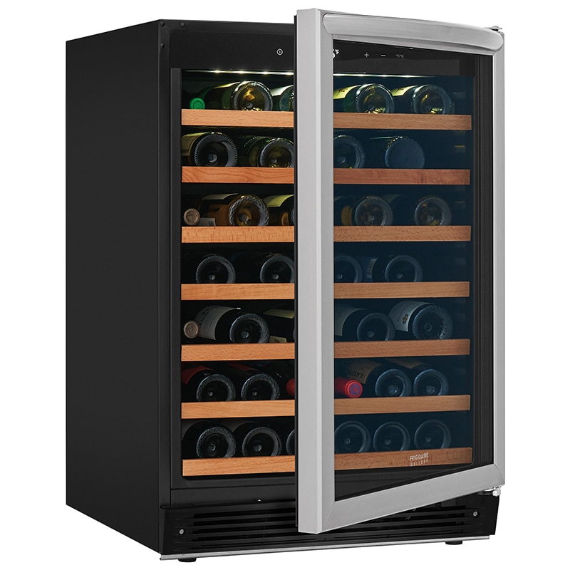 Frigidaire Gallery 24 in. Undercounter Wine Cooler with Wood Racks, Single Temperature Zone & 52 Bottle Capacity - Stainless Steel, , hires