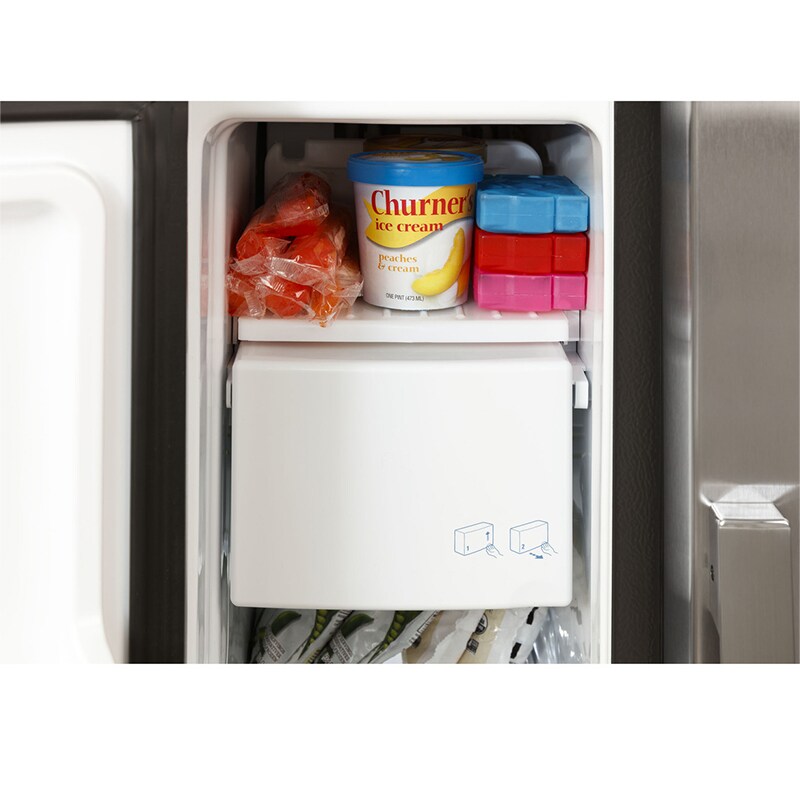 GE 33 in. 23.0 cu. ft. Energy Star Side-by-Side Refrigerator with External Ice & Water Dispenser - Black, Black, hires